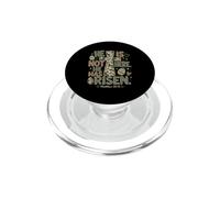 He Has Risen Matteo 28:6 Cristiano Uovo di Pasqua Camo Croce PopSockets PopGrip per MagSafe