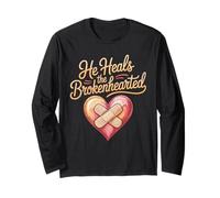 He Heals The Brokenhearted Fede Bibbia Conforto - Maglia a Manica