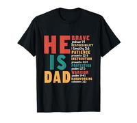 He Is Dad Brave Like David Men Fathers Day Dad Bibbia Verses Maglietta