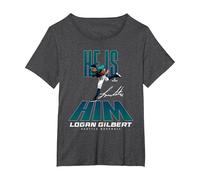 He is Him Logan Gilbert Seattle Baseball MLBPA Maglietta, Donna Plus-Size, Grigio Scuro, 3X