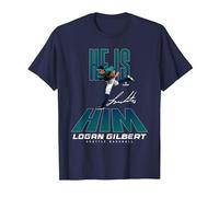 He is Him Logan Gilbert Seattle Baseball MLBPA Maglietta, Uomo, Navy, M