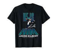 He is Him Logan Gilbert Seattle Baseball MLBPA Maglietta, Uomo, Nero, S