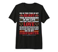 He Is My Firefighter Funny Fireman Firefighters Lovers Maglietta Premium