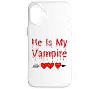 He Is My Vampire She Is My Vampire Couple Genitore Halloween Custodia per iPhone 16 Plus