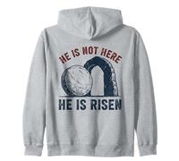 He Is Not Here He Is Risen Divertente Arrampicata su Roccia Felpa con Cappuccio