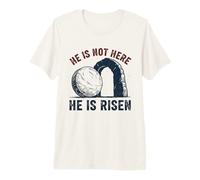 He Is Not Here He Is Risen Divertente Arrampicata su Roccia Maglietta Premium