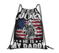 He Is Not Just A Soldier He Is My Daddy Donna Uomo Borsa Con Coulisse Resistente Gym Sack Leggero Sacca Sportiva Per Scarpe Spiaggia Palestra