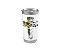 He Is Risen Christian Pasqua Verso Verde Camo Croce Uomini Ragazzi Bicchiere termico in acciaio inox doppia parete