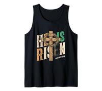 He is Risen Retro Vintage Croce Happy Easter Canotta