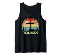 He is Risen Retro Vintage Happy Easter Canotta
