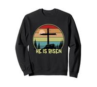 He is Risen Retro Vintage Happy Easter Felpa