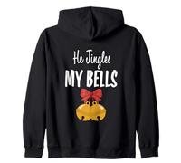 He Jingles My Bells Divertenti Coppie Abbinate a Merry Christmas 1 Felpa con Cappuccio