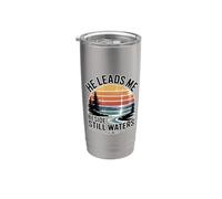 He Leads Me Beside Still Waters Bicchiere termico in acciaio inox doppia parete