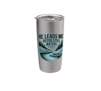 He Leads Me Beside Still Waters Bicchiere termico in acciaio inox doppia parete