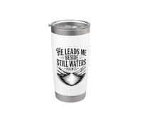 He Leads Me Beside Still Waters Bicchiere termico in acciaio inox doppia parete