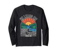 He Leads Me Beside Still Waters Maglia a Manica