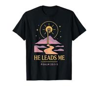 He Leads Me Salmo 23:1-3 Fede Graphic Design Maglietta