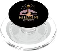 He Leads Me Salmo 23:1-3 Fede Graphic Design PopSockets PopGrip per MagSafe