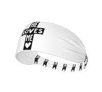 He Loves Me Elastic Exercise Headband For Women&Men,Wide Headbands For Women Athletic Sweatbands - Fashion Elastic Sports Hair Band For Yoga Fitness
