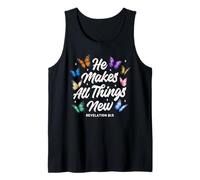 He Makes all Things New Revelation Bibbia Verse Butterflies Canotta