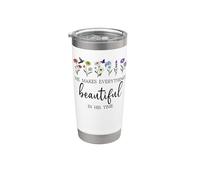 He Makes Everything Beautiful in Time Wildflower God Quote Bicchiere termico in acciaio inox doppia parete