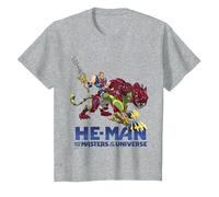 He-Man & Masters of The Universe Ufficiale Maglietta, Bambini, Grigio Melange, 6 Anni