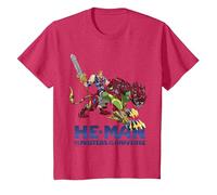 He-Man & Masters of The Universe Ufficiale Maglietta, Bambini, Rosso mélange, 2 Anni
