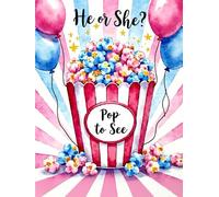 He or She POP to See Gender Reveal Hardcover Guest Book - Popcorn Baby Shower Memory Keepsake: Fun Movie Night Popcorn Theme Baby Shower Sign-In Book ... - Boy or Girl Reveal Party Keepsake