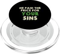 He Paid The Price for your Sins Christian Faith Cross PopSockets PopGrip per MagSafe