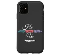 He Sees Loves Hears Us Psalm 116:1-2 Color Splashes Custodia per iPhone 11