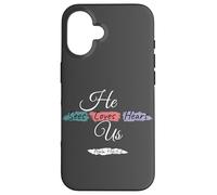 He Sees Loves Hears Us Psalm 116:1-2 Color Splashes Custodia per iPhone 16
