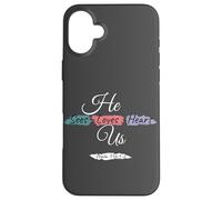 He Sees Loves Hears Us Psalm 116:1-2 Color Splashes Custodia per iPhone 16 Plus