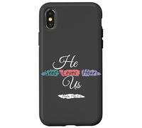 He Sees Loves Hears Us Psalm 116:1-2 Color Splashes Custodia per iPhone X/XS