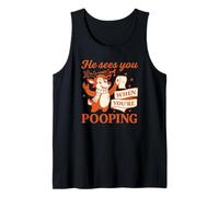 He Sees You When You’re Pooping Shirt Renna Divertente Canotta