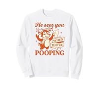 He Sees You When You’re Pooping Shirt Renna Divertente Felpa