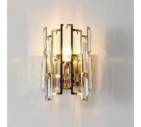 He-Shop Applique da Parete a LED per Interni, Moderna Lampada da Parete a LED in Cristallo Dorato e Nero di Lusso per Bagno, Soggiorno, Camera da Letto, corridoio (Colore: Dia15cm-oro)