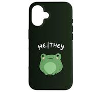 He They Pronouns Frog Cute Nonbinary Queer Aesthetic Custodia per iPhone 16
