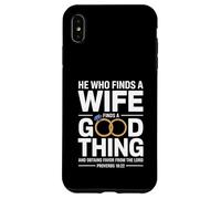 He Who Finds A Wife Christian Bible Verse Religious Sayings Custodia per iPhone XS Max
