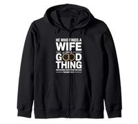 He Who Finds A Wife Christian Bible Verse Religious Sayings Felpa con Cappuccio