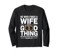 He Who Finds A Wife Christian Bible Verse Religious Sayings Maglia a Manica