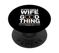 He Who Finds A Wife Christian Bible Verse Religious Sayings PopSockets PopGrip Adesivo