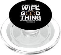He Who Finds A Wife Christian Bible Verse Religious Sayings PopSockets PopGrip per MagSafe