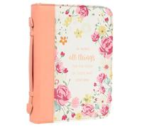 He Works All Things for Good Peach Floral Faux Leather