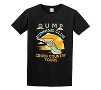 HE YE SHAN ZHA TIAO Gump Running Club Unisex 100% Cotton Short-Sleeve T-Shirts Black XXL