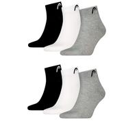 HEAD All Sport Quarter - Calzini sportivi da uomo, confezione da 6, Bianco/grigio/nero, 39-42