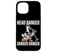 Head Banger Danger Funny Heavy Metal Rocker Goose Custodia per iPhone 15