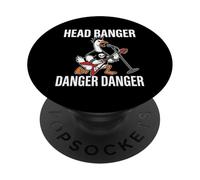 Head Banger Danger Funny Heavy Metal Rocker Goose PopSockets PopGrip Adesivo
