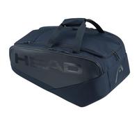 HEAD La nuova PRO PADEL BAG L NV combina un ampio spazio di archiviazione con stile e funzionalità. Oltre a una nuova forma più sottile e a una nuova tasca per gli accessori, offre un nuovo design in blu navy che si abbina alla nuova racchetta da padel Radical o a qualsiasi altra racchetta da padel HEAD. Uno dei due spaziosi scomparti è dotato di tecnologia CCT+ Climate Control, che protegge le racchette dalle temperature estreme. Oltre a uno scomparto principale e a uno scomparto per le scarpe, la PRO PADEL BAG L NV YUBK dispone di due tasche esterne con cerniera e di una tasca interna in rete con cerniera per gli accessori. Il sistema di trasporto a zaino consente di trasportare comodamente l'attrezzatura alla prossima partita. Come segno dell'impegno di HEAD a ridurre l'uso della plastica, l'hangtag è realizzato in carta riciclata e fissato con una corda di canapa. La borsa è presentata in una nuova confezione realizzata con plastica riciclata. Nuova forma più sottile Nuovo design color navy per abbinarsi alla nuova serie di racchette da padel RADICAL e ad altre racchette Nuova borsa per gli accessori Spaziosa con scomparto principale e scomparto per le scarpe Due scomparti esterni per le mazze La tecnologia di controllo del clima CCT+ protegge dagli urti Sistema di trasporto a zaino Bracciale in carta riciclata con cordino in canapa Presentato in una nuova confezione in plastica riciclata