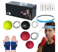 Head Boxing Ball Training - Palla da boxe con fascia e fasce per le mani, strumento per l'allenamento dei riflessi per adulti, attrezzatura per il miglioramento delle abilità per boxe, allenamento