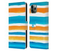 HEAD CASE ACQUARELLO A STRISCE CUSTODIA COVER A PORTAFOGLIO PER APPLE iPHONE